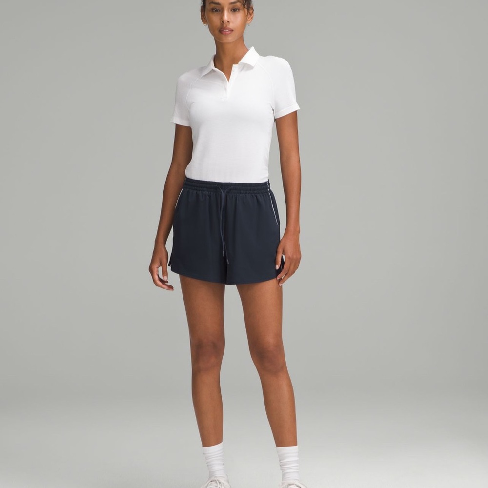Lululemon Court Rival High Rise Shorts, black, size 10